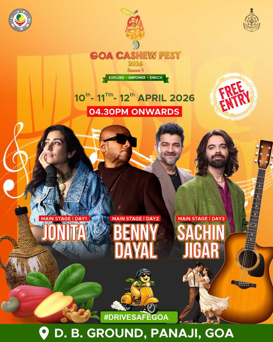 Goa Cashew Fest 2026 | Season 4 - Panaji, Goa Ft. Jonita Gandhi, Benny Dayal, Sachin-Jigar