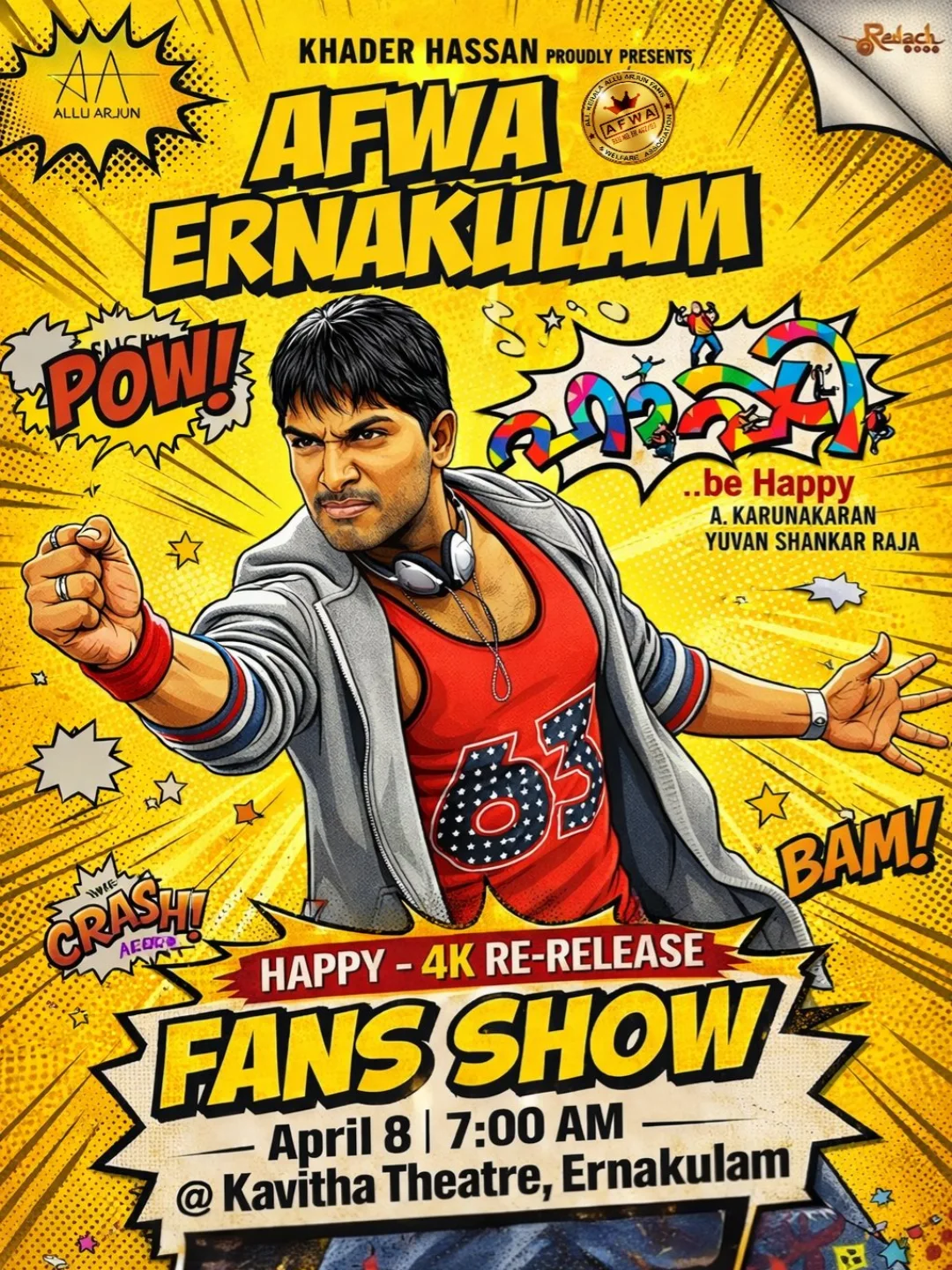 Allu Arjun's Happy 4K Re-Release Fans Show | Ernakulam
