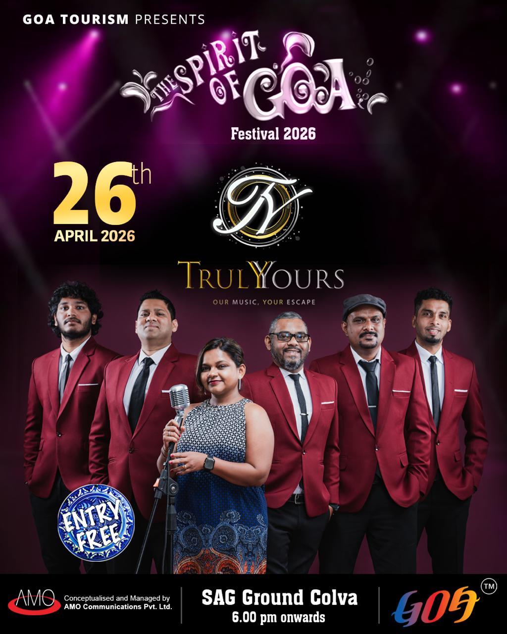Spirit of Goa Festival 2026 – Truly Yours Live | Colva