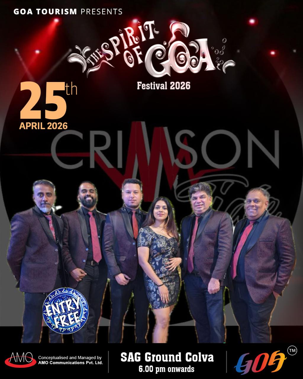 Spirit of Goa Festival 2026 – Crimson Tide Live | Colva