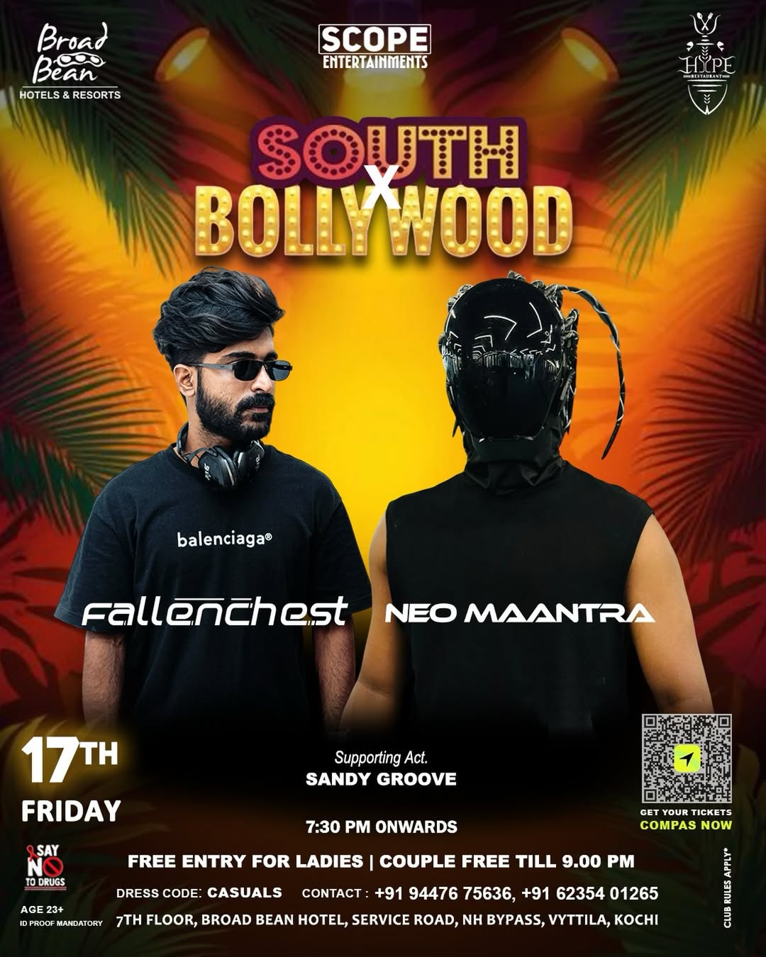 South x Bollywood Night Ft. DJ Fallenchest & Neo Maantra | Broad Bean Hotel, Vyttila, Kochi