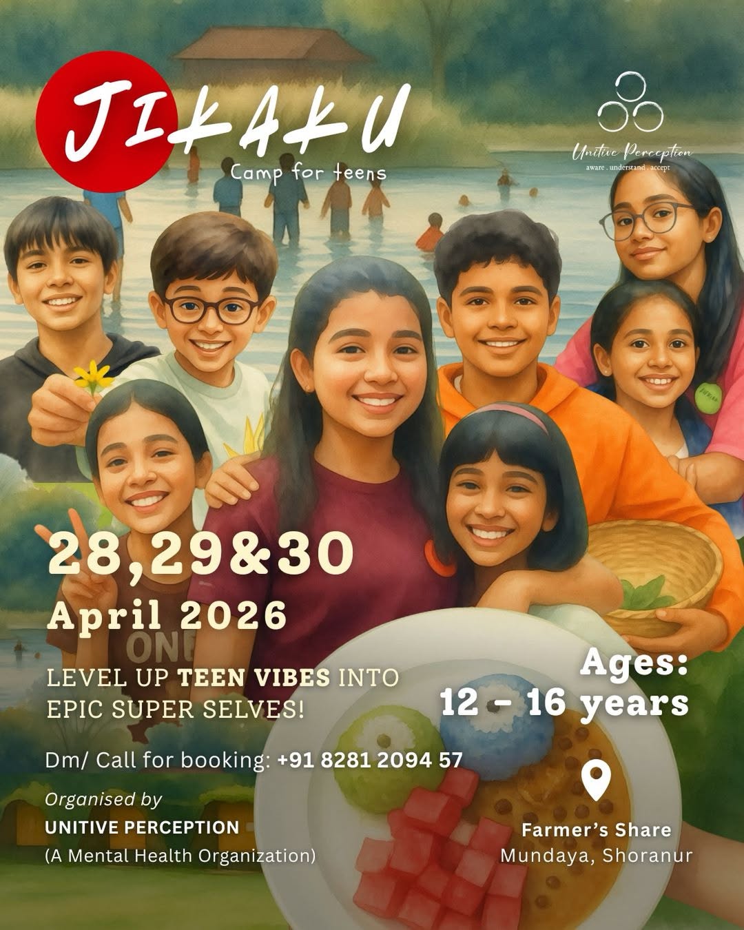 JIKAKU – Mindfulness Camp for Teens (3-Day Residential) | Farmer’s Share, Shornur, Palakkad)