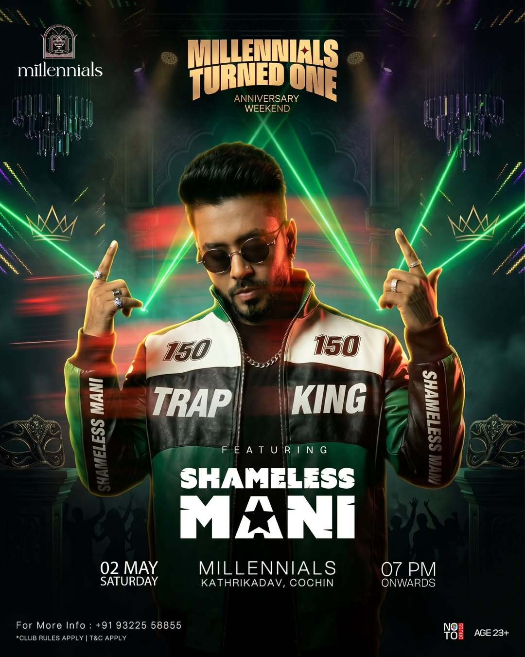 Maharaja & Masquerade ft. Shameless Mani | Anniversary Weekend Party at Millennials Restobar, Kathrikadavu, Kochi