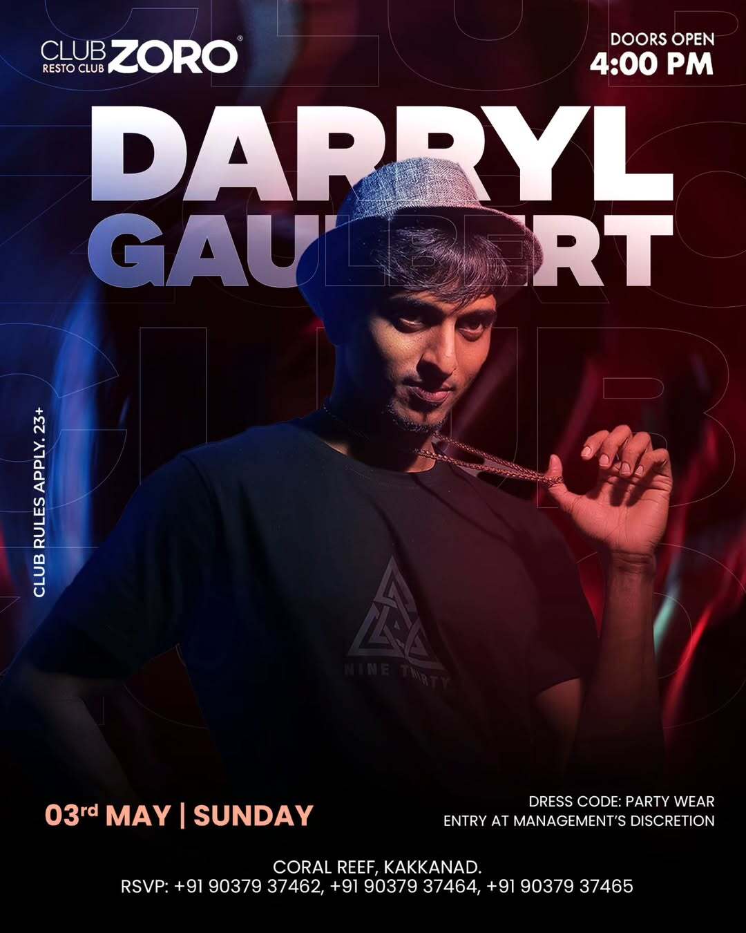 DJ Darryl Gaulbert Live | Club Zoro, Kakkand, Kochi