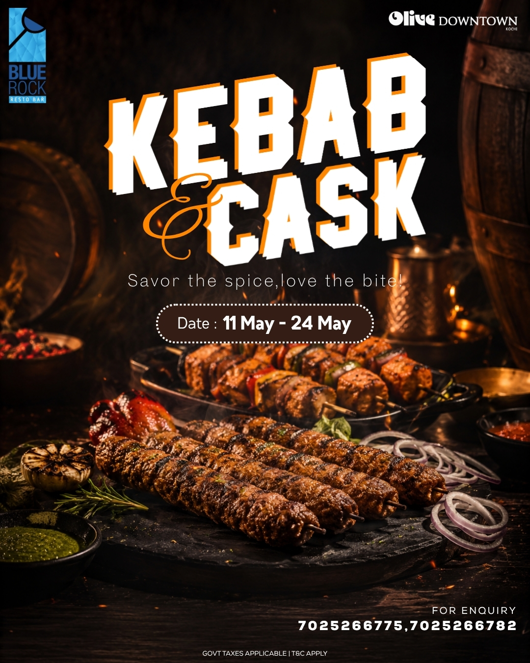 KEBAB & CASK Food Festival | Blue Rock Resto Bar | Olive Downtown Kochi