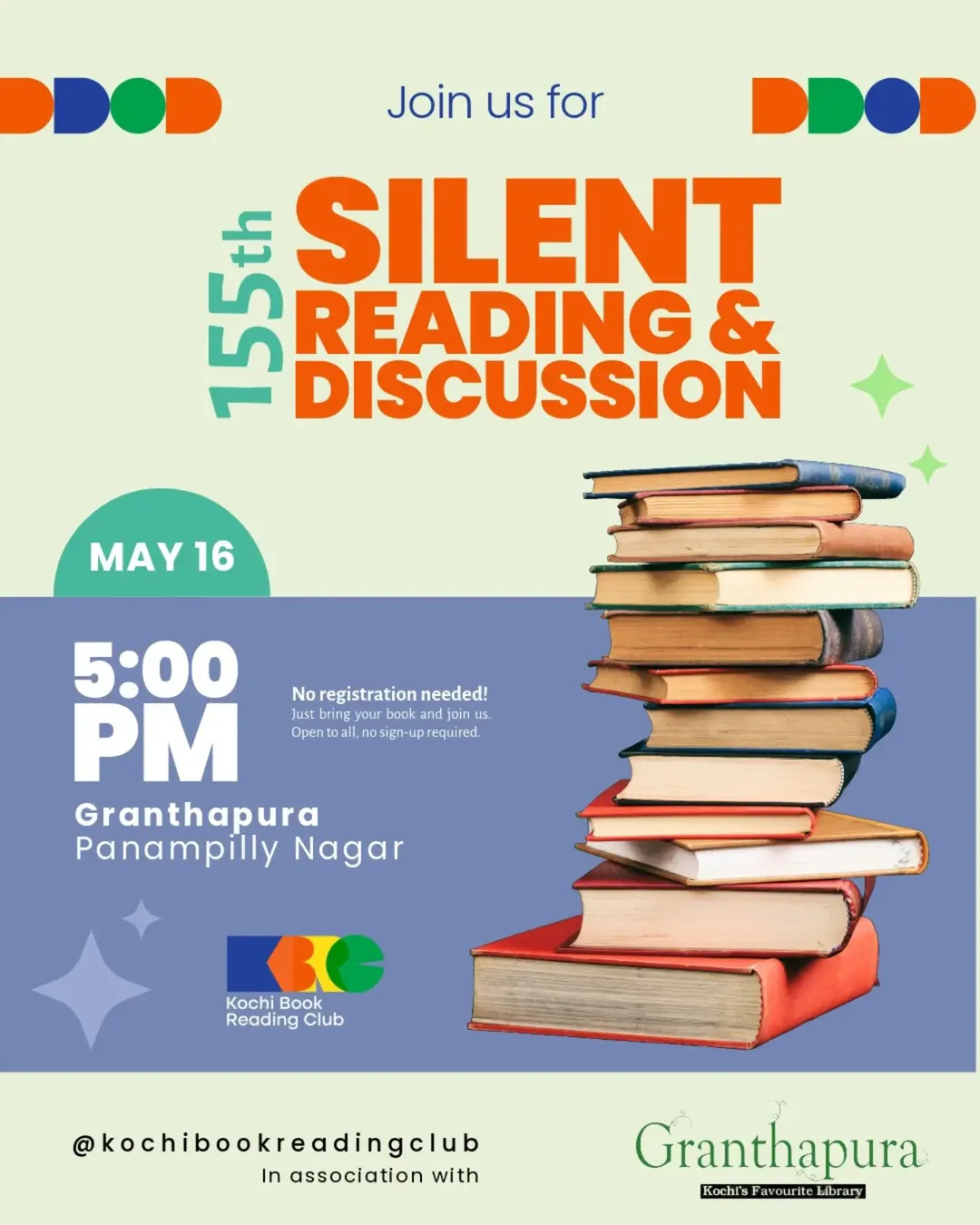 Silent Reading & Discussion β Kochi Book Reading Club | Granthapura library, Panampilly Nagar