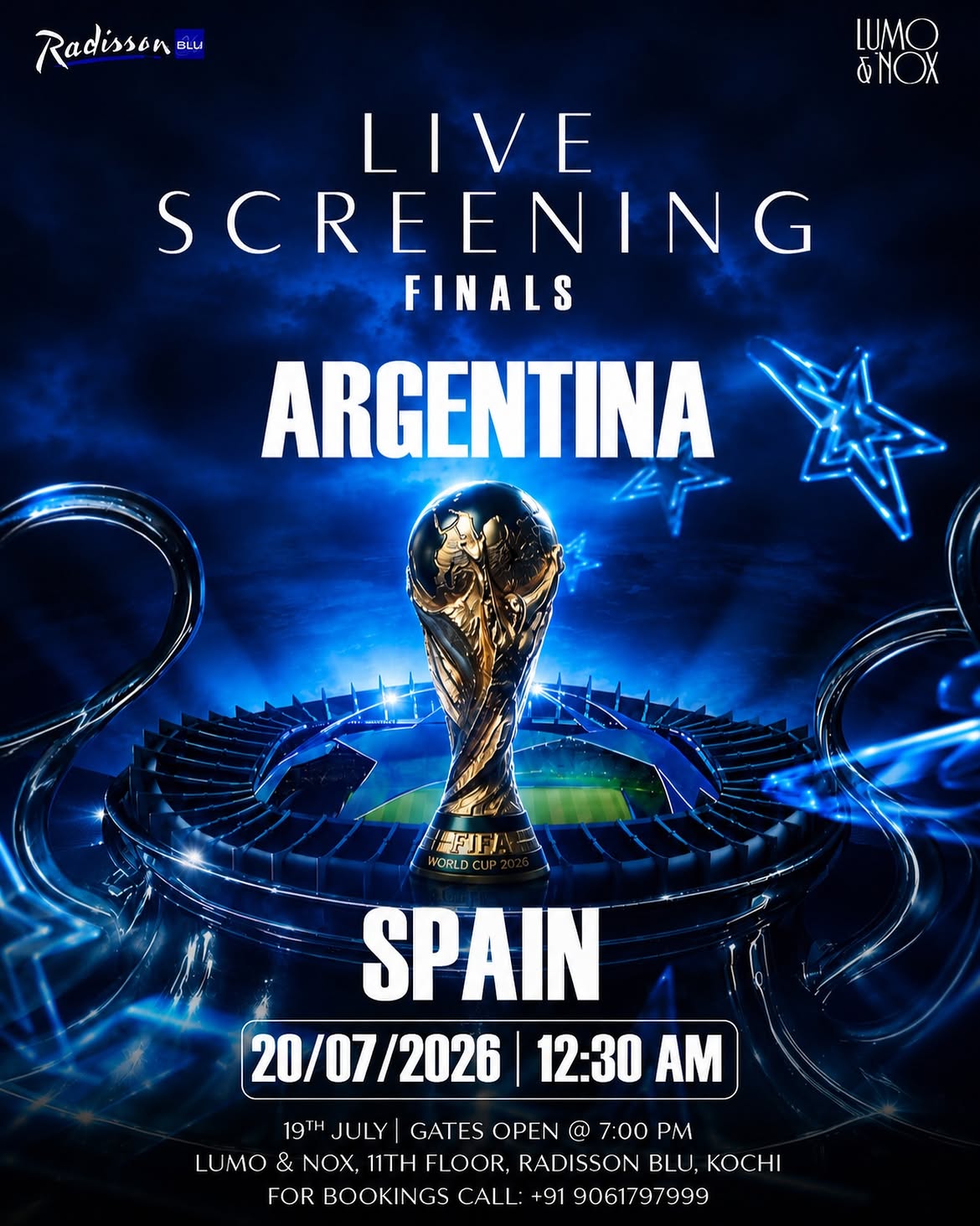 FIFA World Cup Finals Live Screening | LUMO & NOX, 11th Floor, Radisson Blu, Kochi