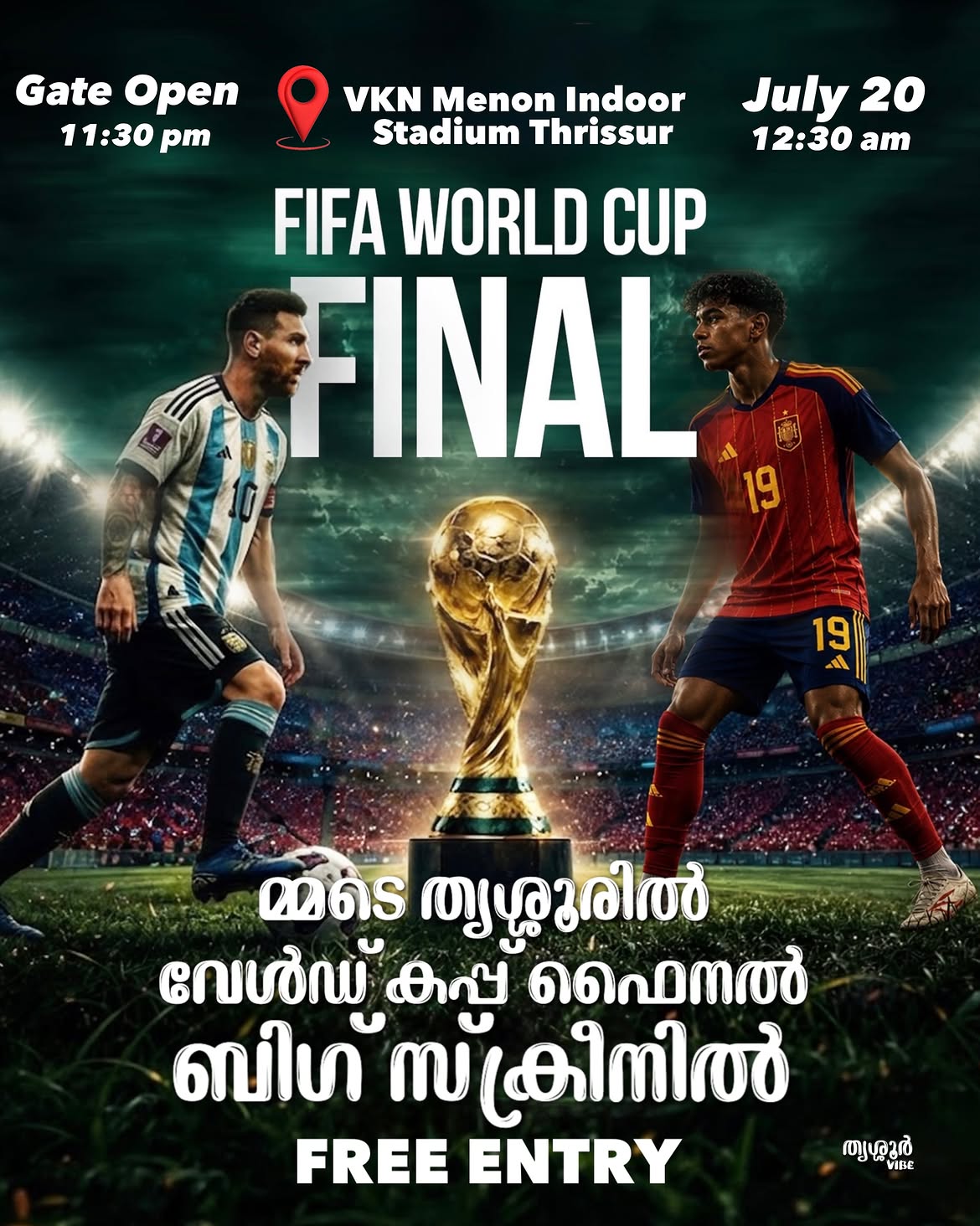 FIFA World Cup Final Big Screen Screening | VKN Menon Indoor Stadium, Thrissur