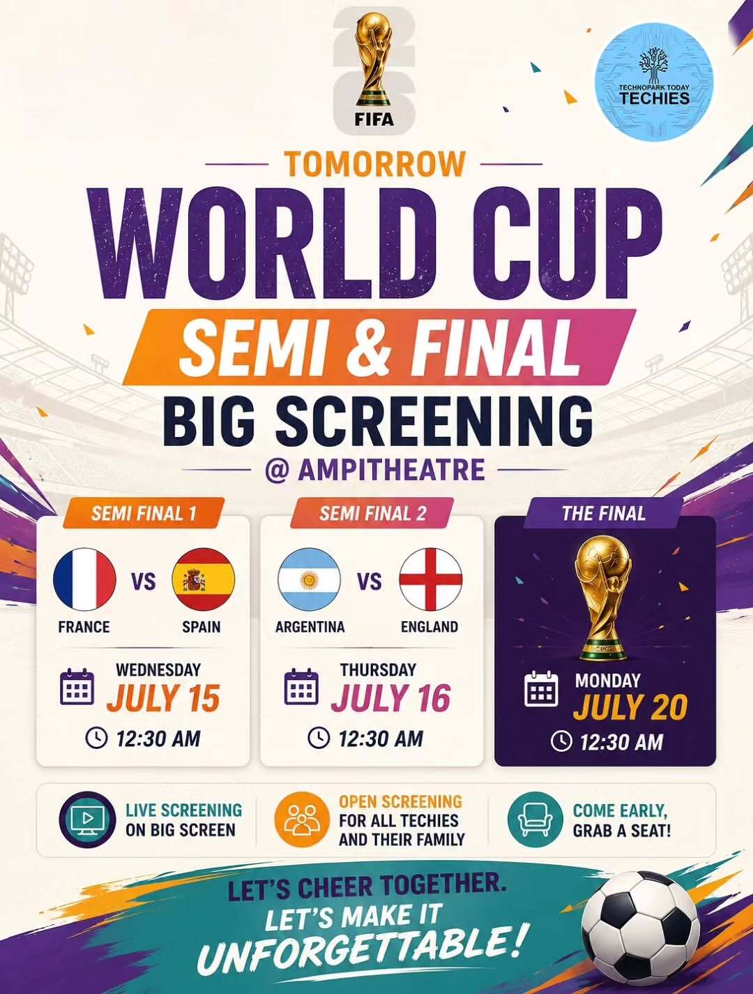 World Cup Final Big Screening | Technopark Amphitheater Thiruvananthapuram