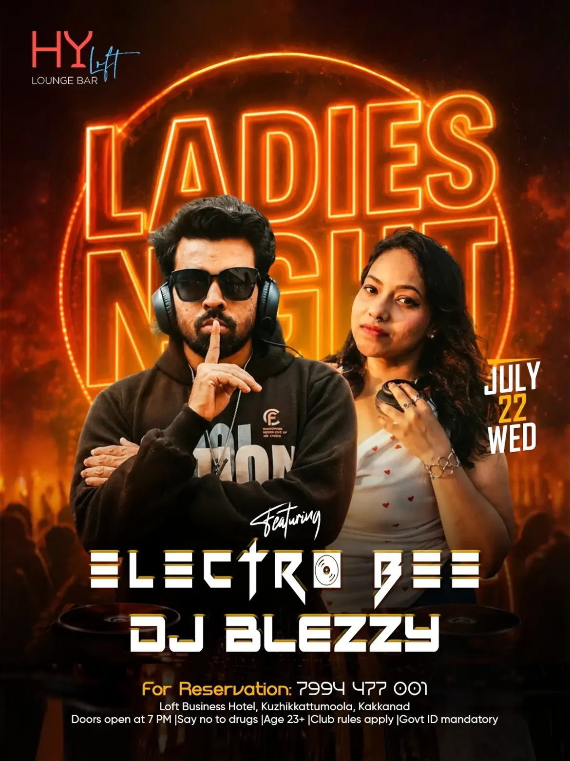 Ladies Night by Electro Bee & DJ Blezzy | HY Loft Lounge Bar, Kakkanad