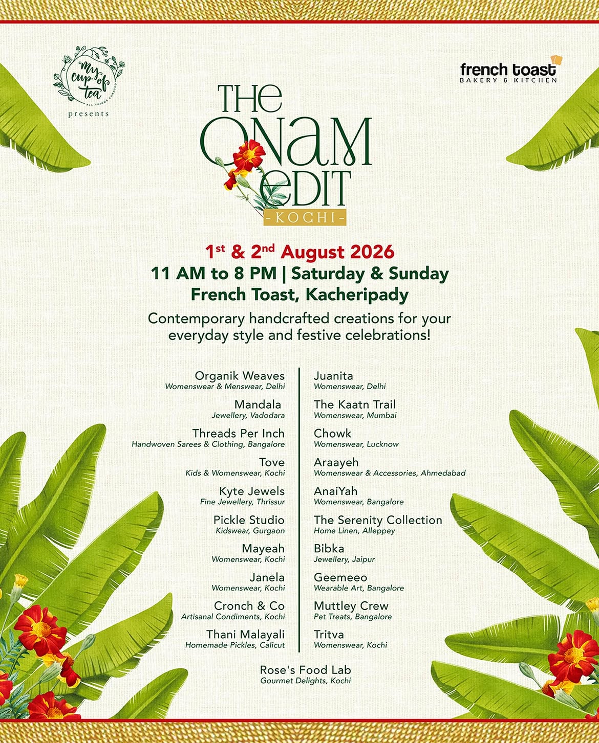The Onam Edit – Kochi | French Toast, Kacheripady, Kochi