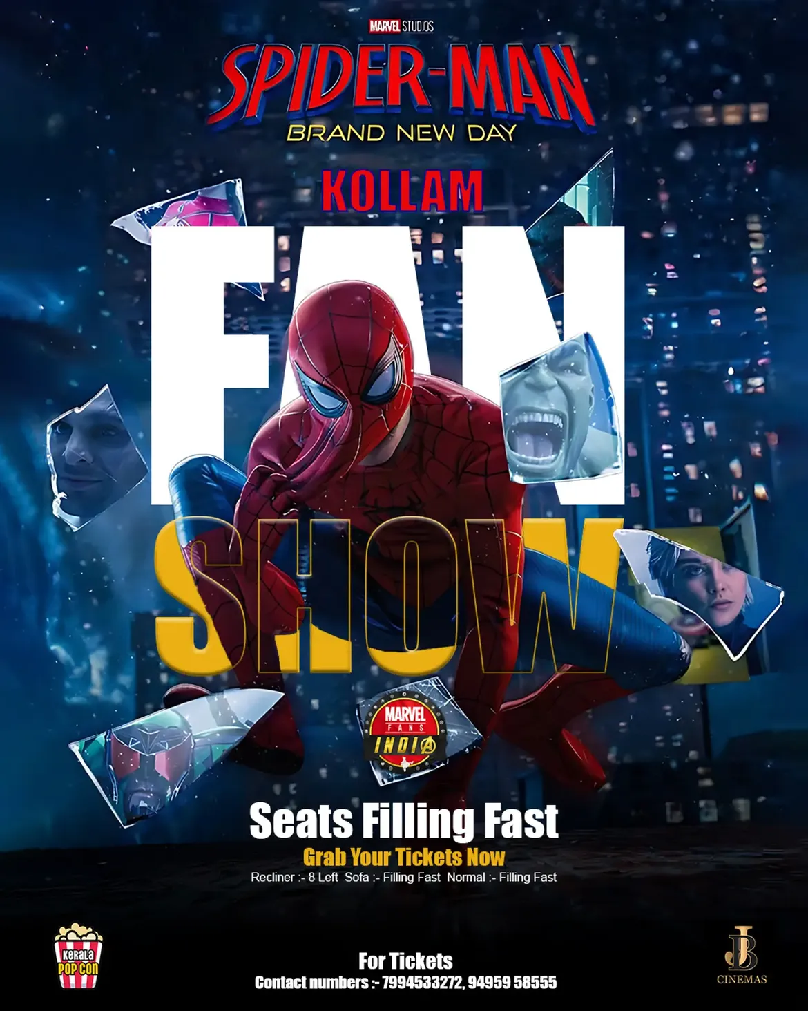 Spider-Man: Brand New Day Kollam Fans Show Premiere | JB Cinemas, Nallila, Kollam