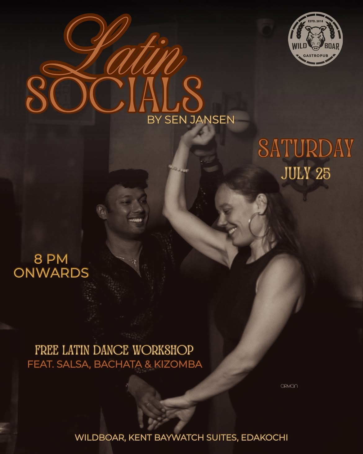 Latin Socials by Sen Jansen | Wild Boar, Kent Baywatch Suites, Edakochi, Kochi
