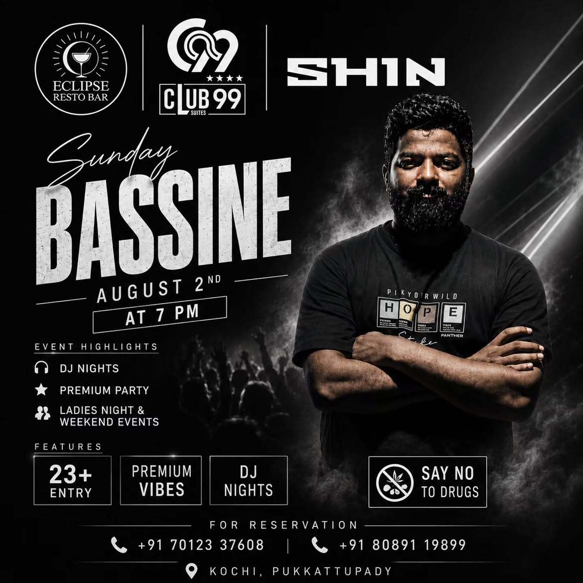 Sunday Bassline by SH1N | Eclipse Resto Bar, Pukkattupady, Kochi