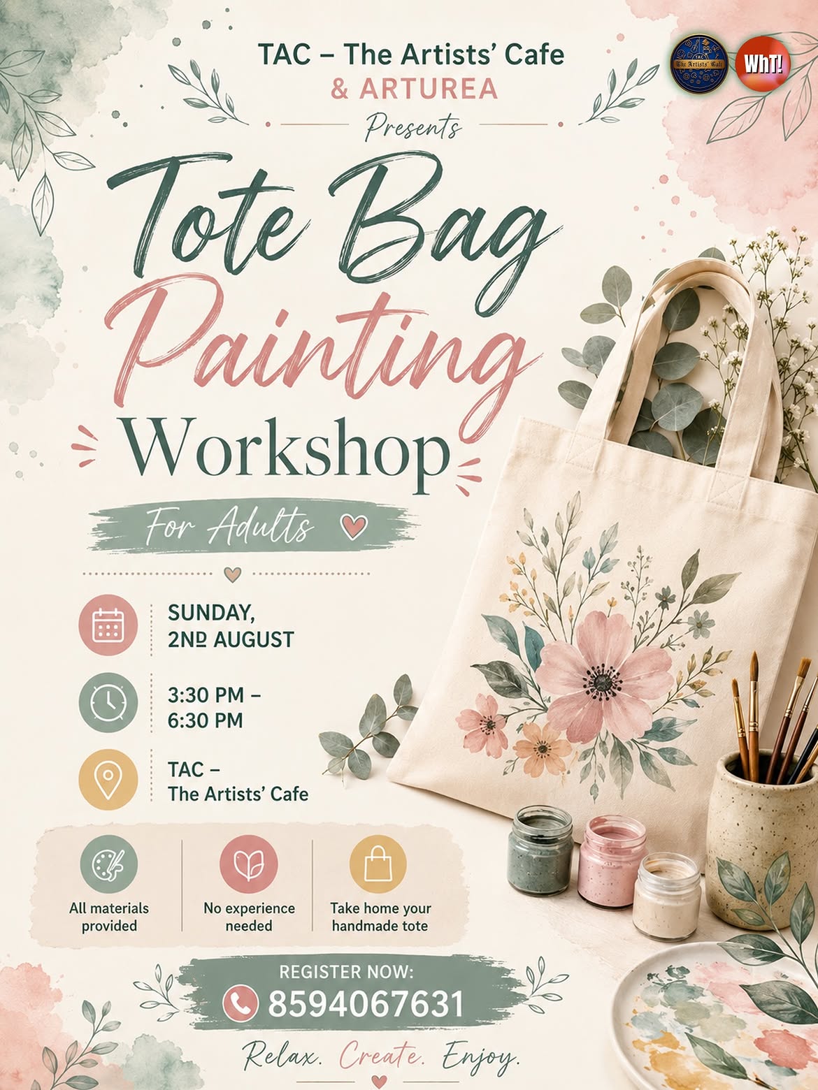 Tote Bag Painting Workshop by Studio ARTUREA | TAC – The Artists' Cafe, Enchackal