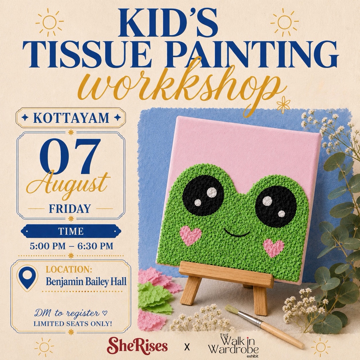 Kid's Tissue Painting Workshop | Benjamin Bailey Hall Auditorium, Kottayam