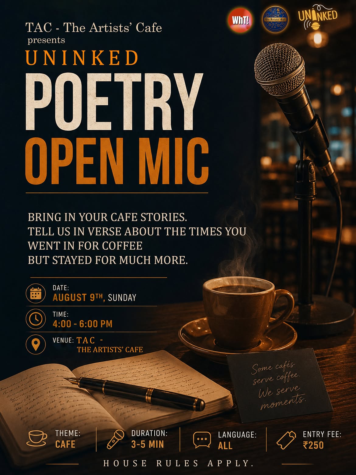 Uninked Poetry Open Mic | TAC – The Artists' Cafe, Thiruvananthapuram