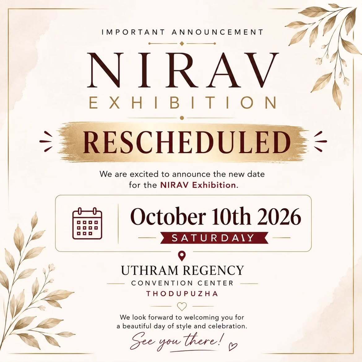 NIRAV Exhibition Sale | Uthram Convention Centre, Thodupuzha