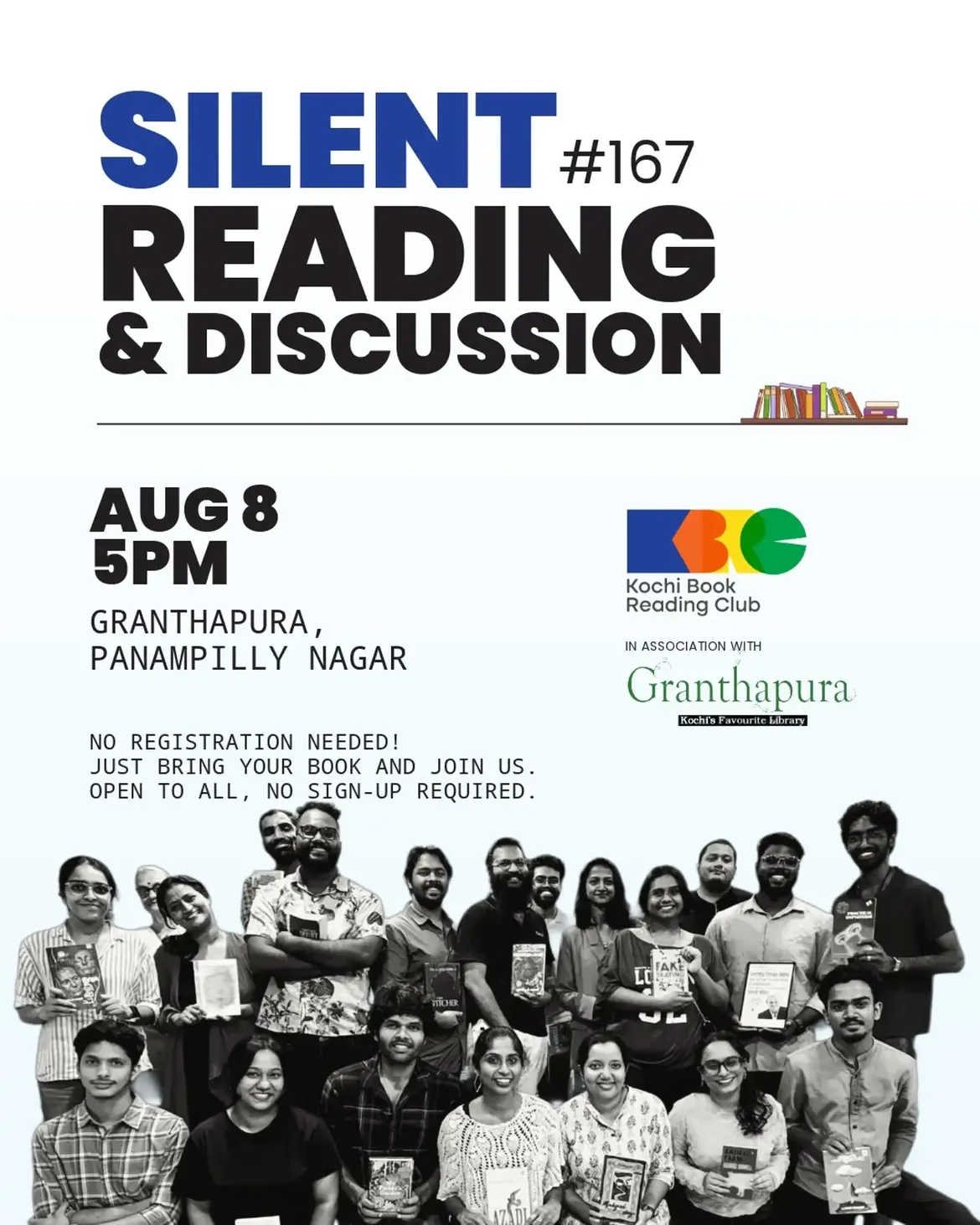 Silent Reading & Discussion #167 | Granthapura Library, Panampilly Nagar, Kochi