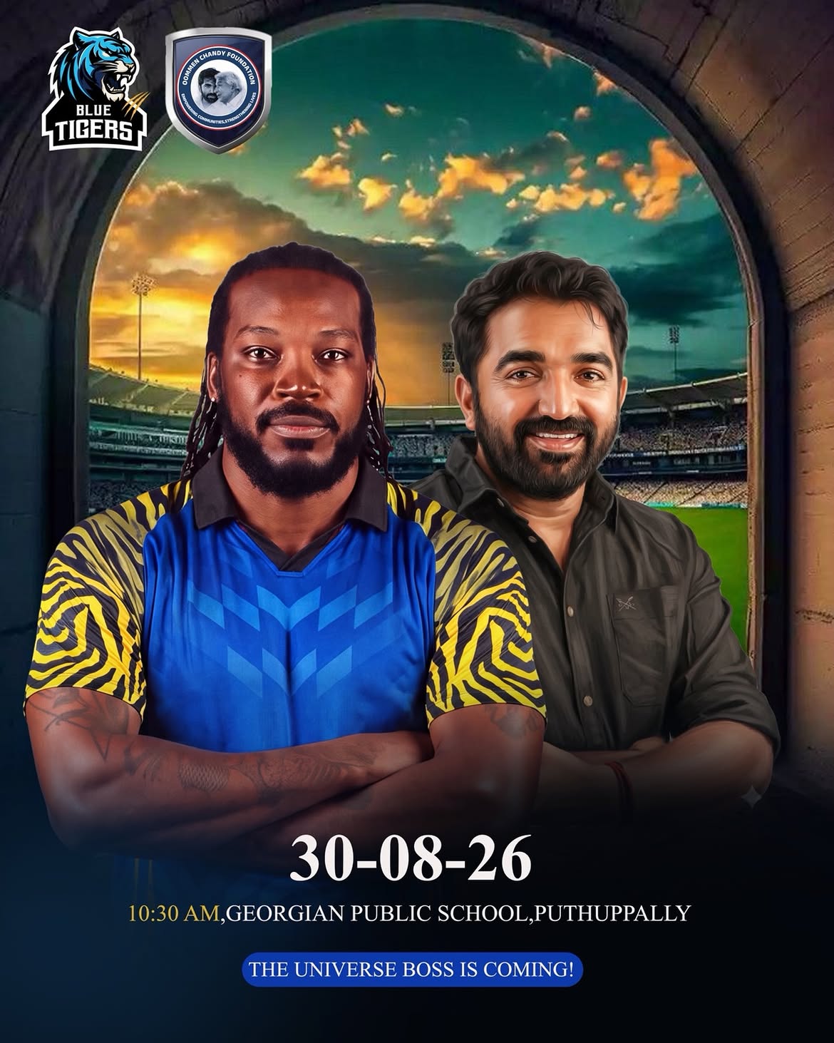 Chris Gayle at Puthuppally | Georgian Public School, Puthuppally