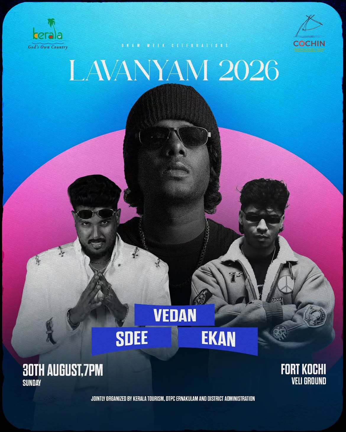 LAVANYAM 2026 Onam Week Celebrations Ft. VEDAN, SDEE & EKAN | Veli Ground, Fort Kochi