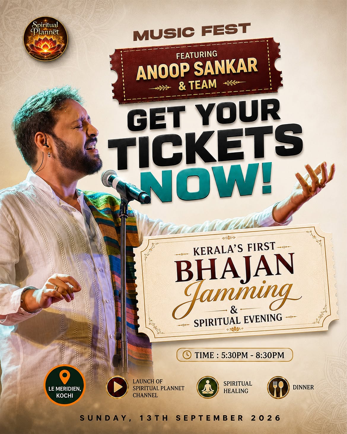 Spiritual Plannet | Kerala’s FIRST Bhajan Jamming & Spiritual Evening | Anoop Sankar & Team | Le Méridien, Kochi