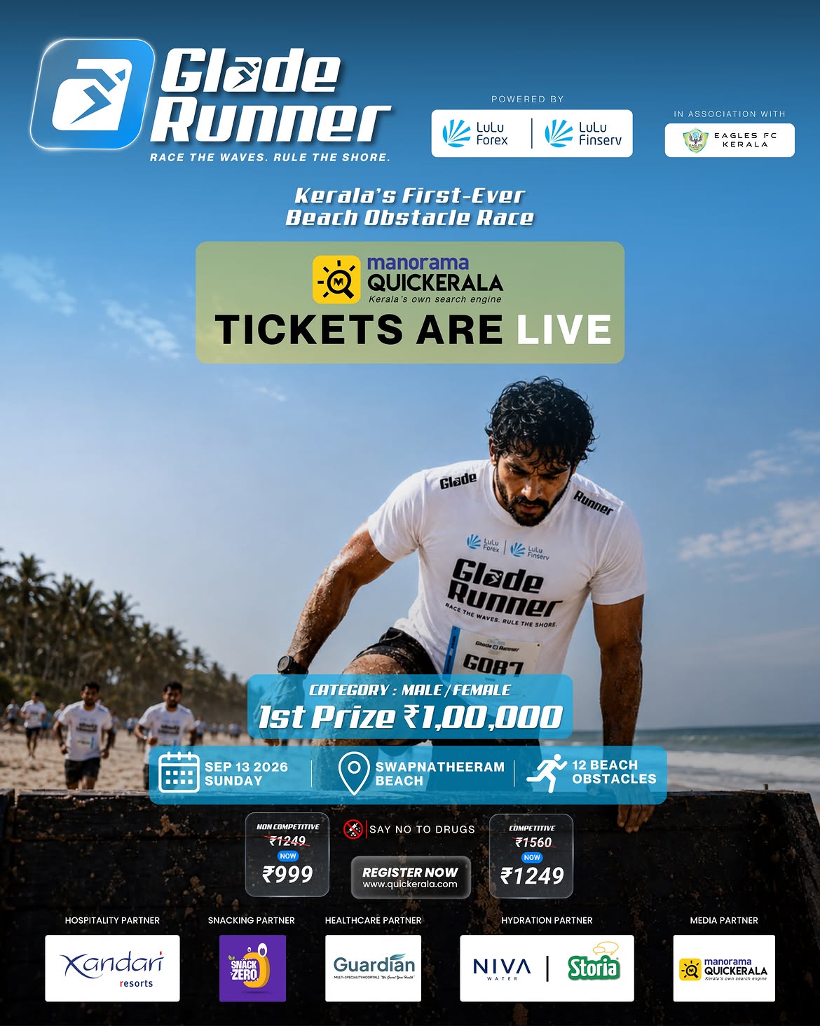 Glade Runner – Kerala’s First-Ever Beach Obstacle Race | Swapnatheeram Beach, Thrissur