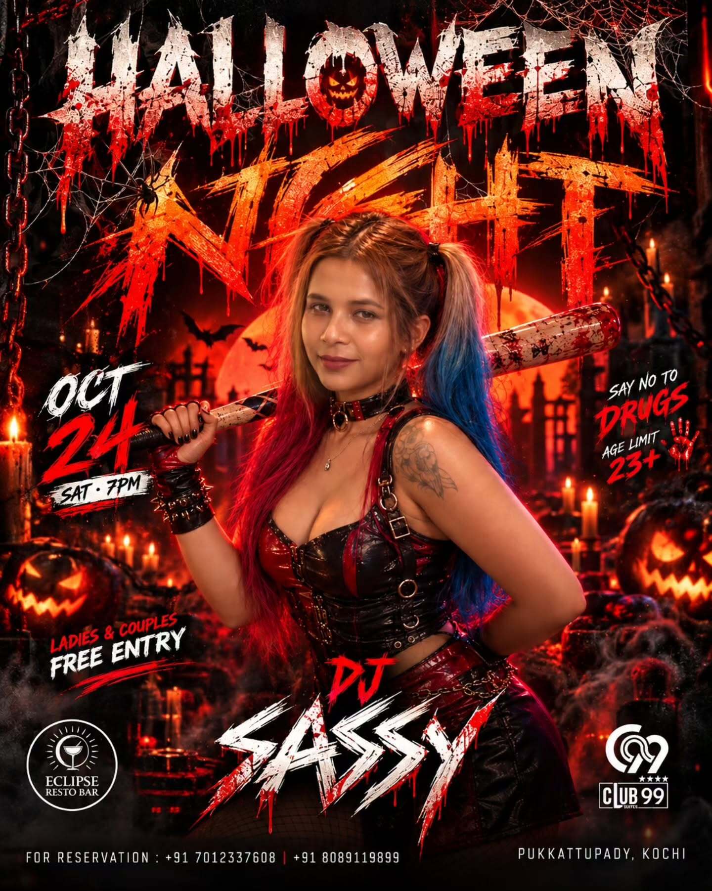 Halloween Night by DJ SASSY | Eclipse Resto Bar × Club 99, Pukkattupady, Kochi