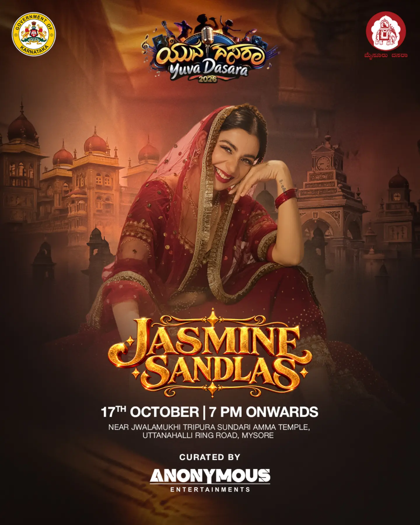 Jasmine Sandlas Live at Yuva Dasara 2026 | Uttanahalli Ring Road, Mysuru