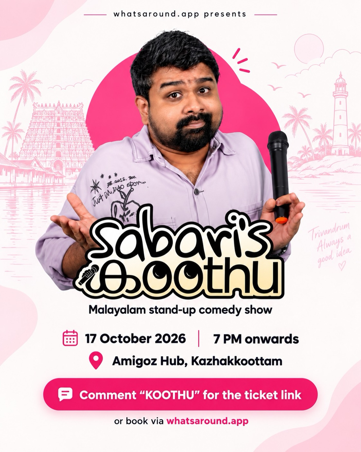 Sabari’s Koothu Stand-Up Comedy Show | Amigoz Hub, Kazhakkoottam, Trivandrum