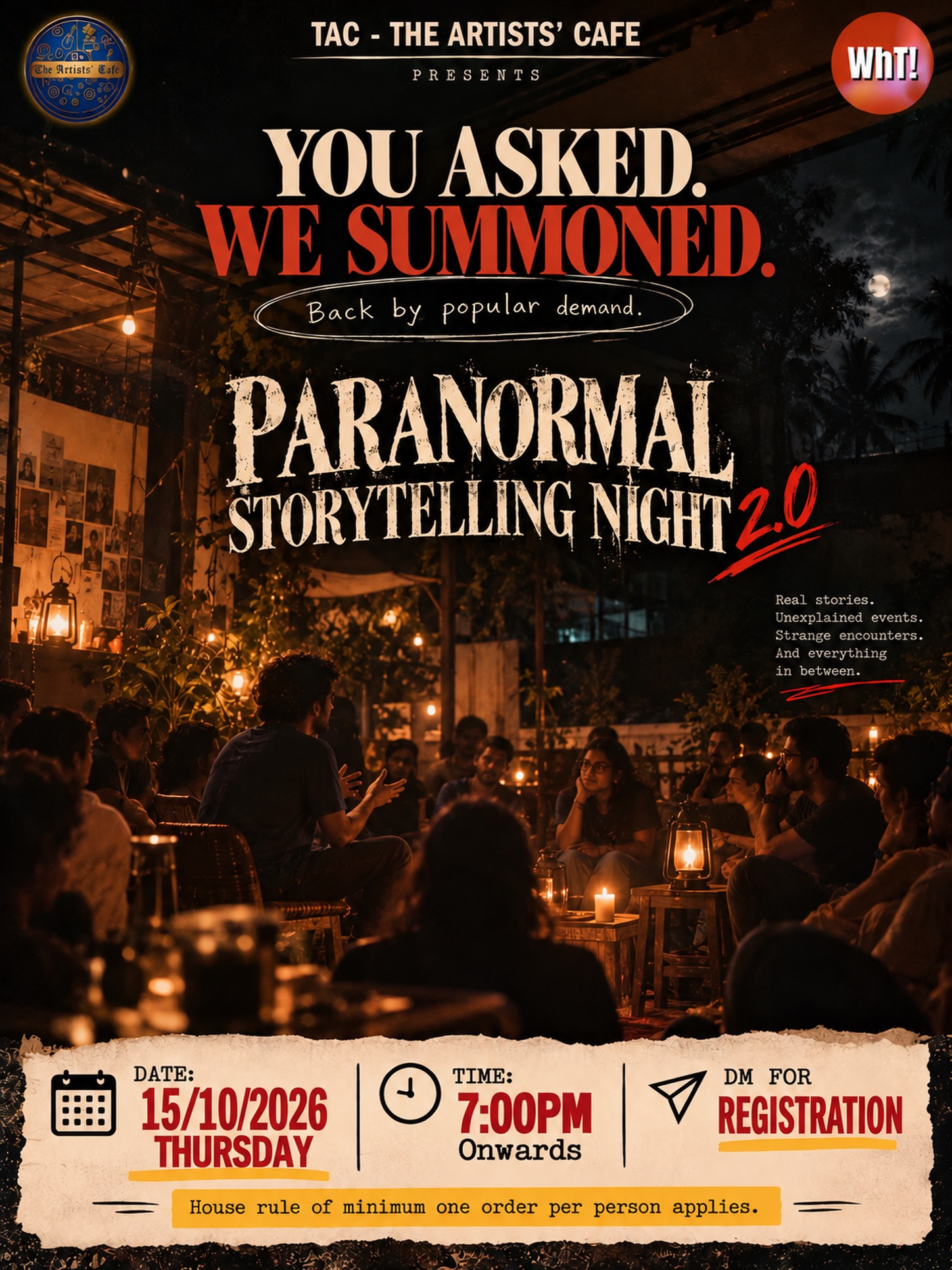 Paranormal Storytelling Night 2.0 | TAC – The Artists’ Cafe, Trivandrum, Kerala